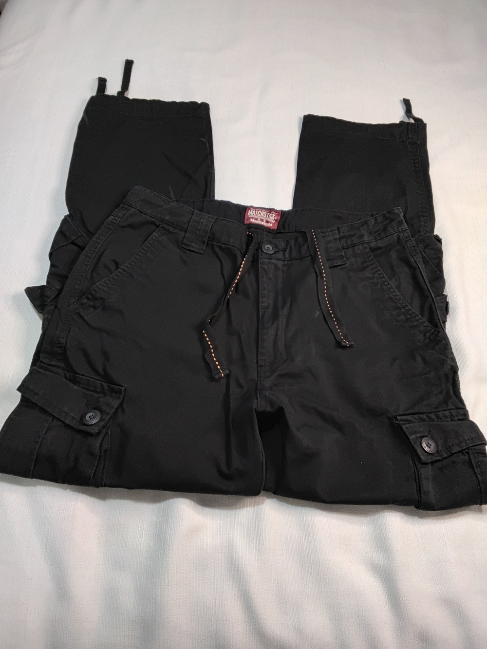 Matchstick Men's Black Cargo Pants with Drawstring - Mudd Sz XL (34).